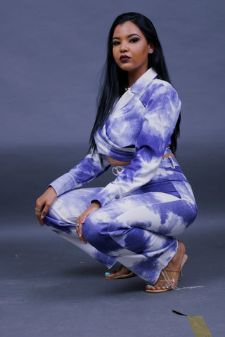 ENSEMBLE BLAZE COURT ET JEAN TAILLE HAUTE IMPRIMER