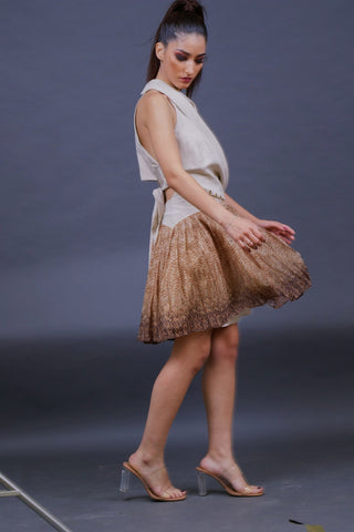 ROBE BLAZER SANS MANCHE À VOLANT