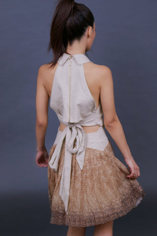 ROBE BLAZER SANS MANCHE À VOLANT